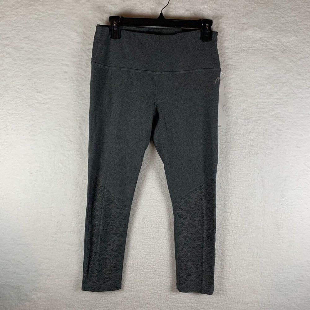 Head Capri Leggings Women's‎ Size Large Charcoal Heather High Rise Pull On 6329